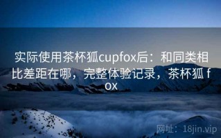 实际使用茶杯狐cupfox后：和同类相比差距在哪，完整体验记录，茶杯狐 fox