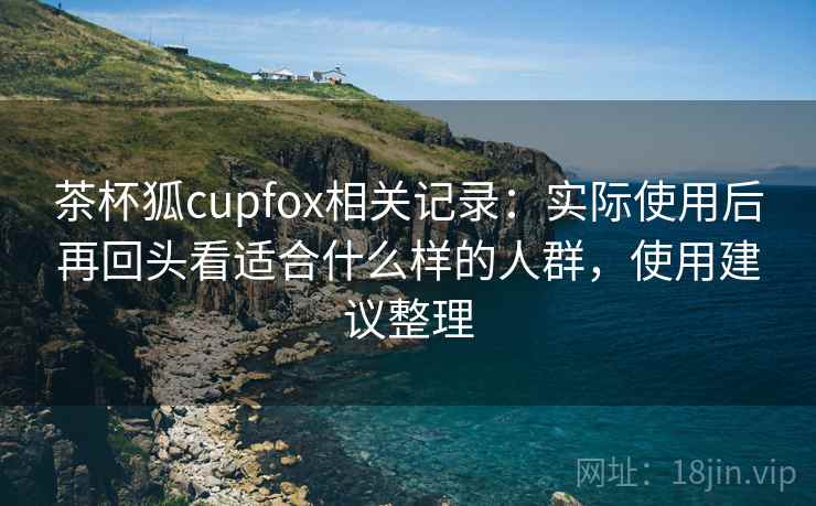 茶杯狐cupfox相关记录：实际使用后再回头看适合什么样的人群，使用建议整理