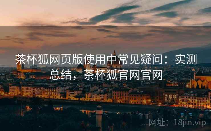 茶杯狐网页版使用中常见疑问：实测总结，茶杯狐官网官网
