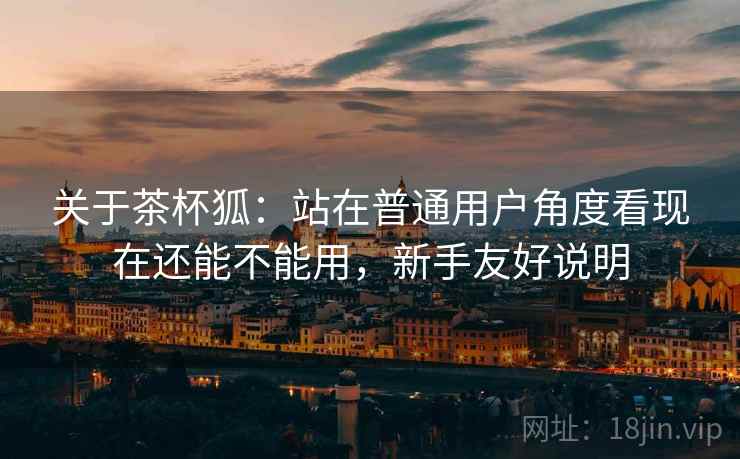 关于茶杯狐：站在普通用户角度看现在还能不能用，新手友好说明